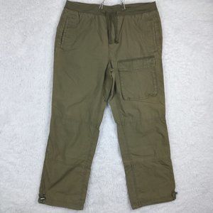 Old Navy Active Mens Pants Cargo Pocket Athletic Olive Green Pull On Outdoor L‎